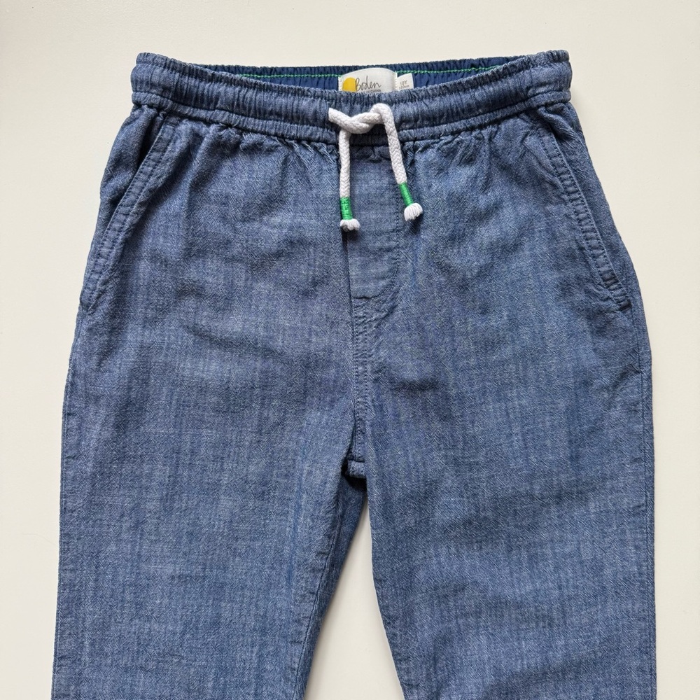 Boden Kids' Unisex Smart Chambray Pull-On Pants - Size 10 - Picture 2 of 10